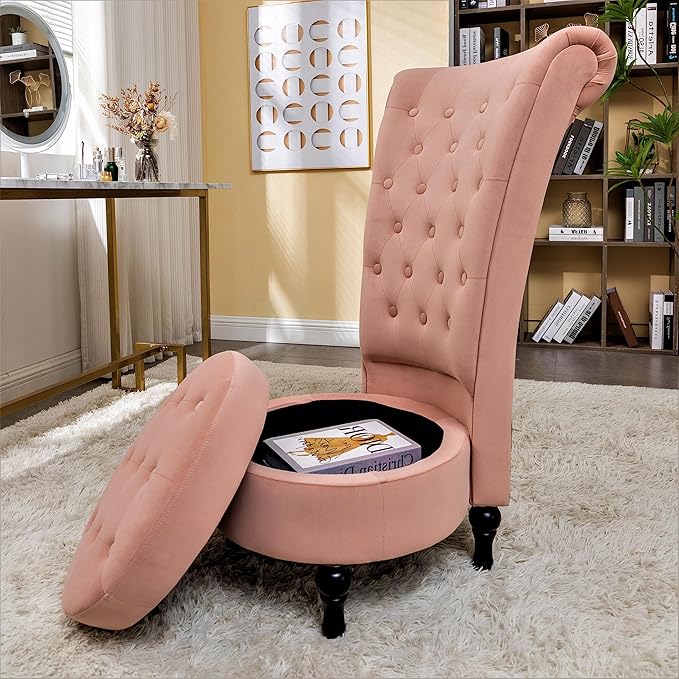 Container Furniture Direct Royal High-Back Velvet Accent Chair - Image 10