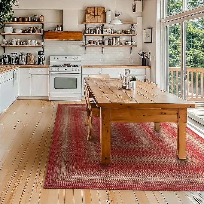 Homespice Apple Pie Jute Red 6x9' Braided Rug by Homespice