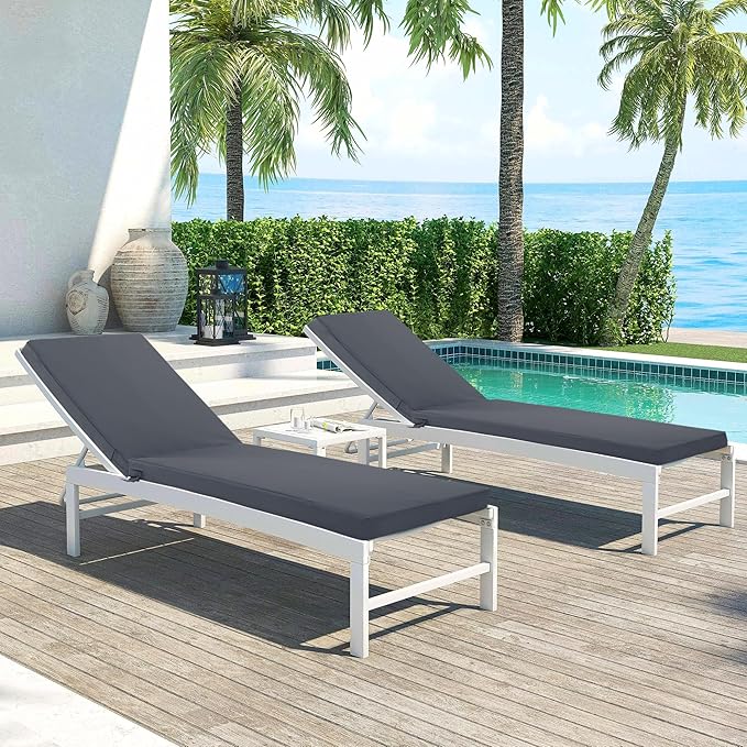 Chaise Lounge Cushions Outdoor Set of 4 - Image 9