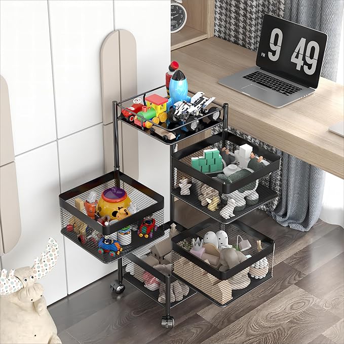 Rotating Kitchen Storage Rack，Bathroom Shelf，Kitchen Organization and - Image 3