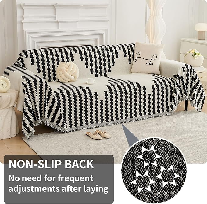 HAOMAIJIA Boho Sofa Covers for 3 Cushion Couch - Image 2