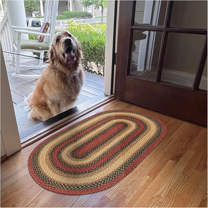 Highland Multicolor Jute Braided Oval Rug, 20x30 - Image 9