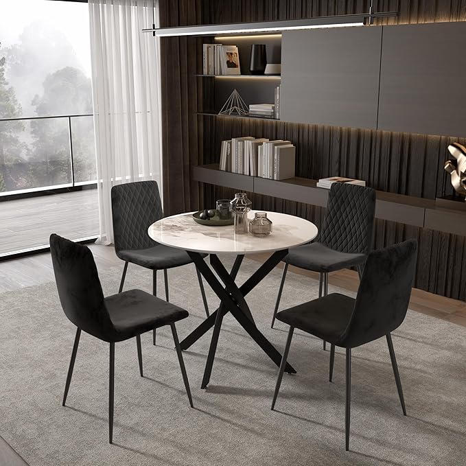 Marble Round Dining Table for 2-4 - Image 2