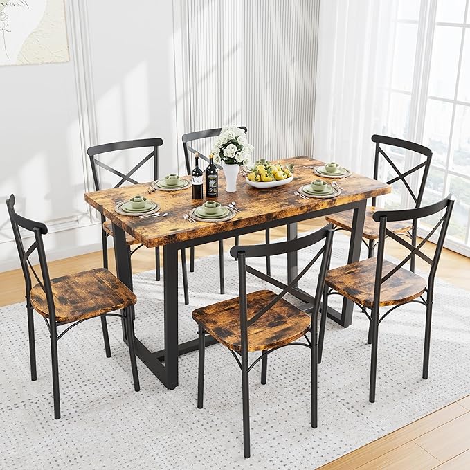 Ball & Cast 7 Pieces Dining Table Set, Kitchen Table and Chairs - Image 2
