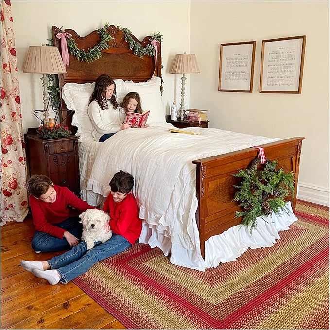 Homespice Cider Barn Cranberry Red Braided Area Rugs, 5x8' Rectangle - Image 10