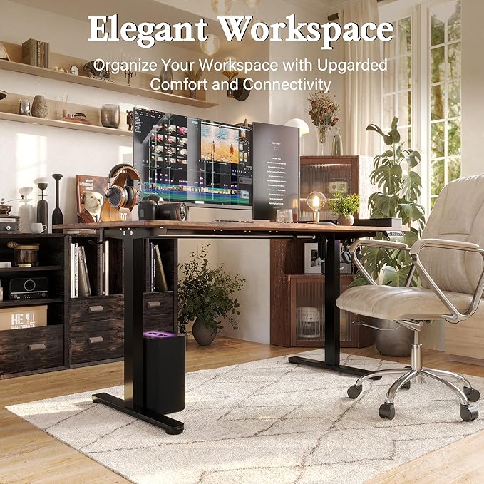 Monomi Electric Standing Desk, 63 x 28 inches Height Adjustable Ergonomic Home - Image 7