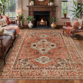 Boho Rug 4x6 Area Rug, Washable Vintage Indoor, Oriental Non Slip Distressed by Tangsoo