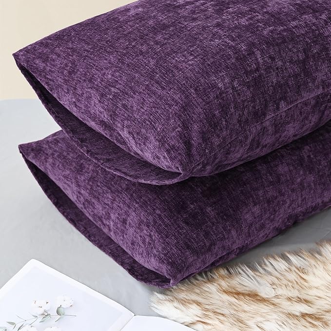 CaliTime Throw Pillow Covers Decorative 20 X 26 Inches Pack of 2 Cozy Chenille - Image 4
