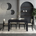 NTC Block 55 Inch Modern Farmhouse Dining Table, Rectangular Dinner Table by NTC
