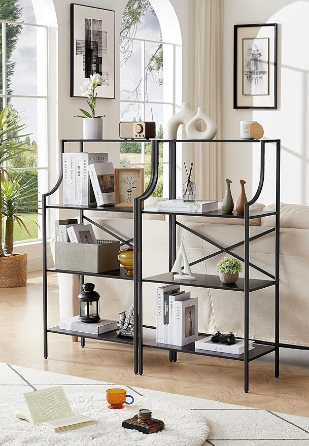 4 Tier Bookshelf, Entryway Standing Shelf Units - Image 3