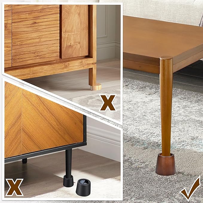 Sopicoz Wooden Bed Risers 3 Inch Round Furniture Risers Set of 6, Heavy Duty - Image 6