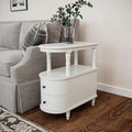 Wood End Table with 2 Drawers and Storage Shelf, Narrow Sofa Side Table by MIAUWUUFHOME