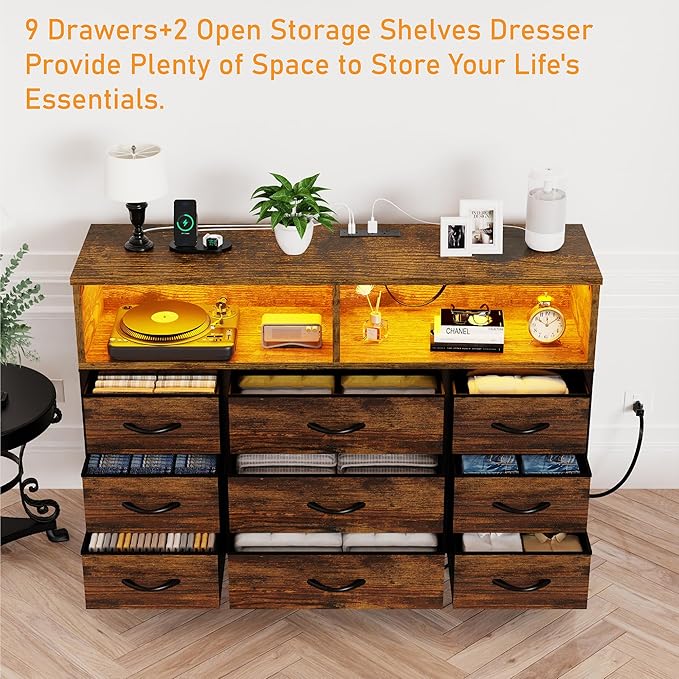 Dresser for Bedroom, Led Dresser TV Stand - Image 6