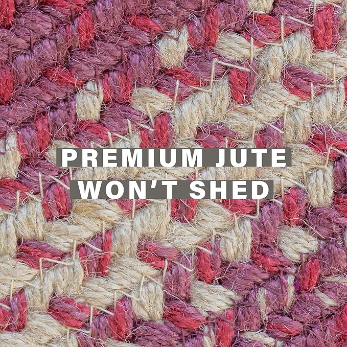 Autumn Maple Burgundy and Tan Braided Oval Area Rugs, 5x8' - Image 4