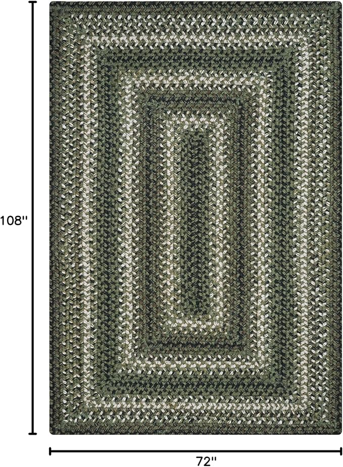 Homespice Pinecone Braided Area Rugs 6x9' – Rustic Jute Braided Green Rug - Image 2
