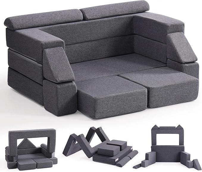 ROBOTIME Modular Play Couch for Kids – Convertible Foam Toddler Sofa for Boys & by ROBOTIMEBuildingThingstoLife