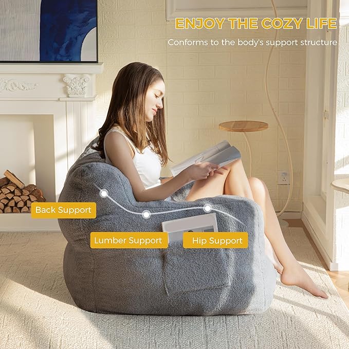 MAXYOYO Bean Bag Chair, Tufted Bean Bag Sofa - Image 4