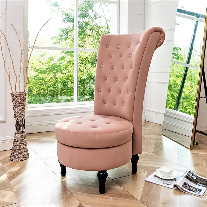 Container Furniture Direct Royal High-Back Velvet Accent Chair - Image 14