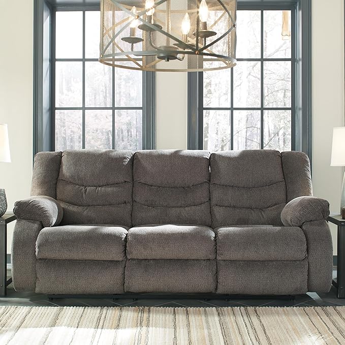 Signature Design by Ashley Tulen Modern Manual Pull Tab Reclining Sofa - Image 2
