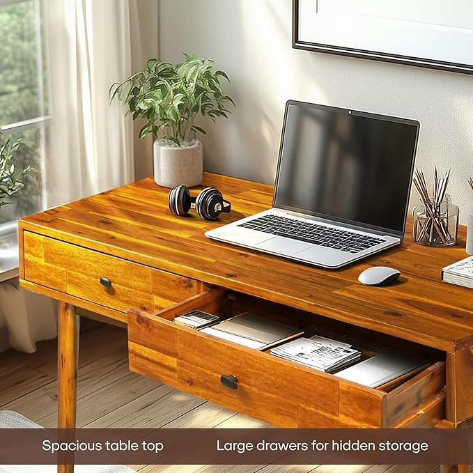 Acacia Lagom 48" Solid Wood Work Desk - Image 4
