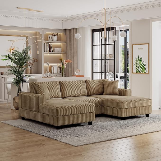 99" Symmetrical U Shaped Reversible Modular Sectional Sofa, Convertible Sofa - Image 4