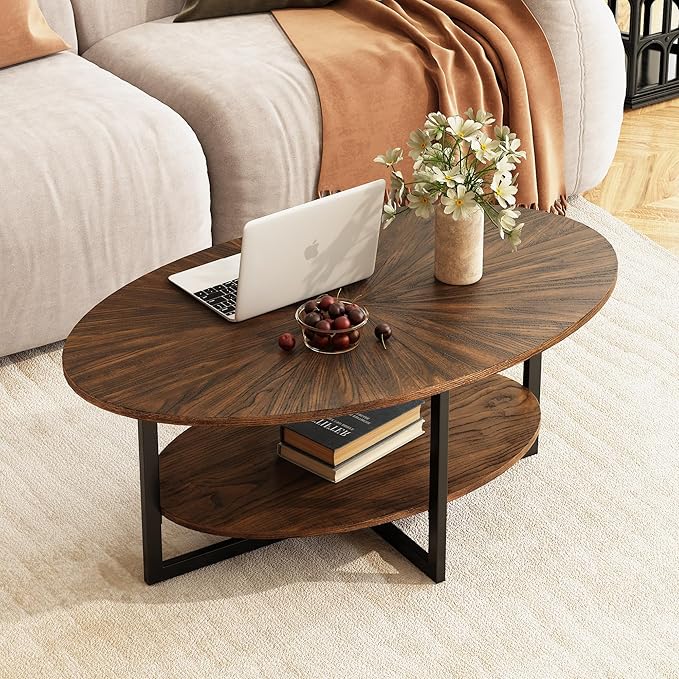 Solid Wood Oval Coffee Table by JESONVID