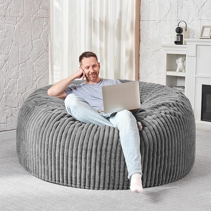 HABUTWAY 4FT Bean Bag Chair, Memory Foam Beanbag Chair - Image 5