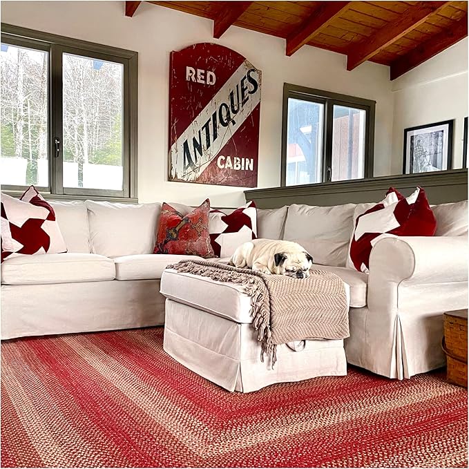 Homespice Apple Pie Jute Red 6x9' Braided Rug - Image 10
