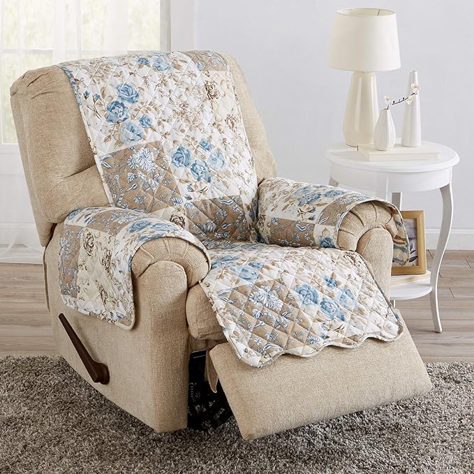 Great Bay Home Reversible Floral Patchwork Furniture Protector Scalloped Edge by GreatBayHome