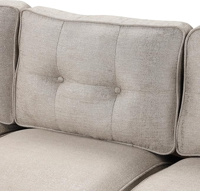3 Pieses Living Room Sofa Sets Linen Blend Button Tufted Retro Sofa&Couch - Image 10