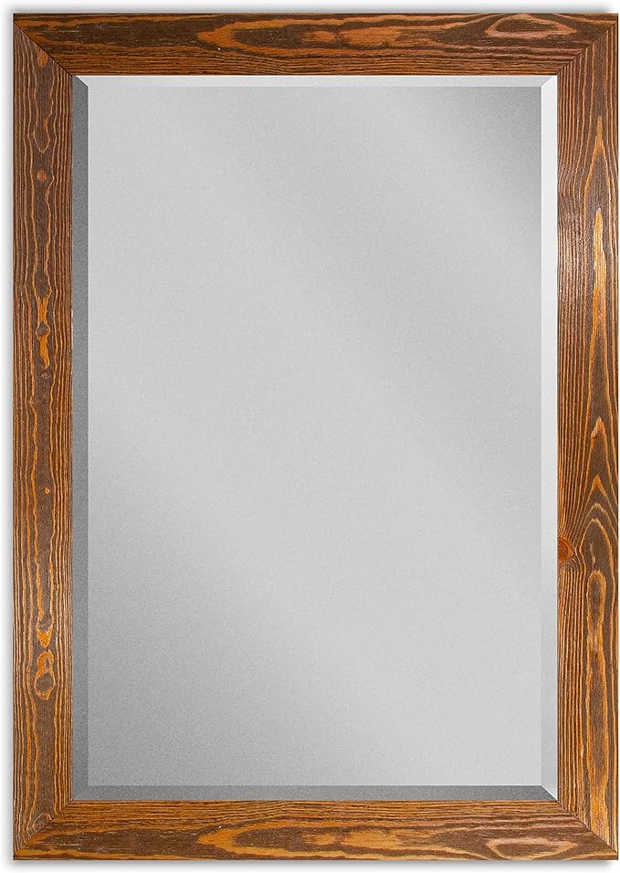 Maple Rustic Mirror Rectangular Barnwood Framed Wall Mirror - Image 2