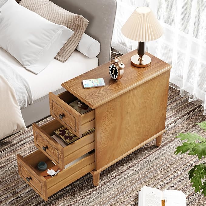Tribesigns Solid Wood End Table, Fully Assembled Narrow Side Table - Image 7