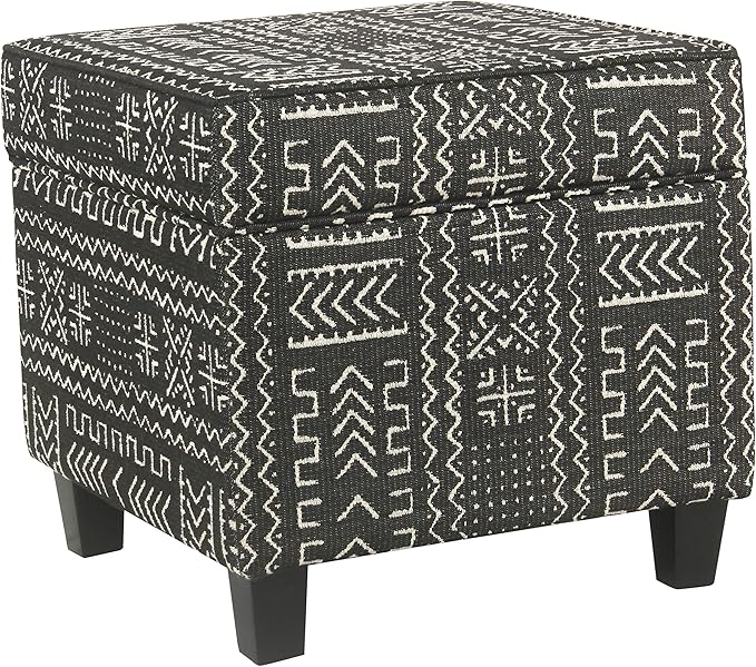 Homepop Home Decor | K7342-F2267 | Classic Square Storage Ottoman by HomePop