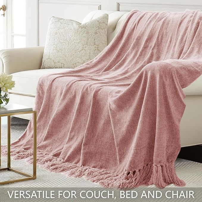 Chenille Throw Blanket for Couch 50"X 60", Soft Cozy Throws - Image 4