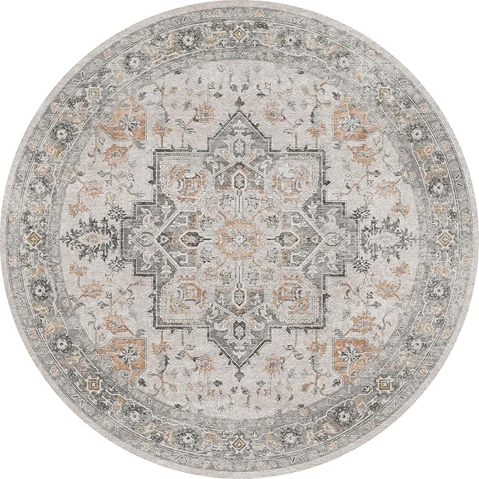 GENIMO 4FT Round Area Rugs for Living Room, Circle Rugs Machine Washable Low - Image 7