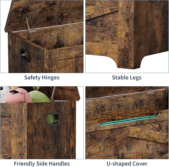 GarveeHome 39.4" Storage Chest, Wooden Storage Bench - Image 6