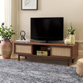 SAFAVIEH Aino TV Stand for up to 60" Flatscreen – Walnut Brown, 2 Sliding Doors by SAFAVIEH