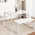 VECELO Dining Table with 2 Benches by VECELO
