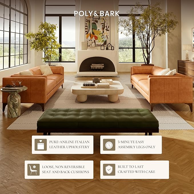Poly & Bark Argan Leather Couch - Image 5
