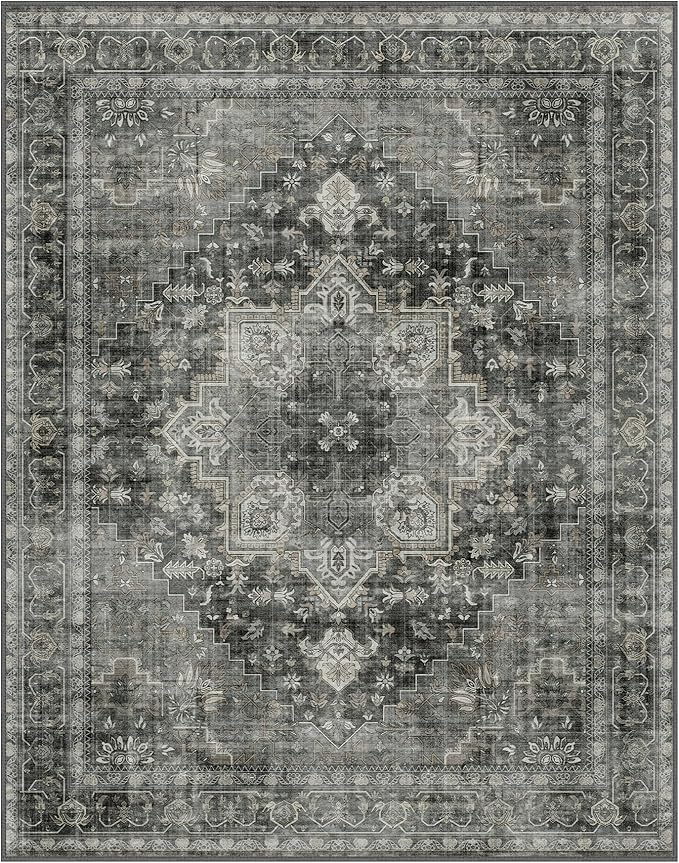 GENIMO 7'6''x9'6'' Area Rugs for Living Room, Machine Washable Non Slip Vintage - Image 7