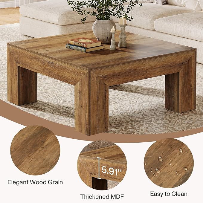 Tribesigns 39.4-Inch Square Coffee Table - Image 6