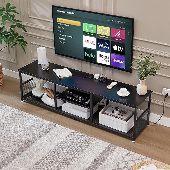 VECELO TV Stand with Power Outlets - Image 2