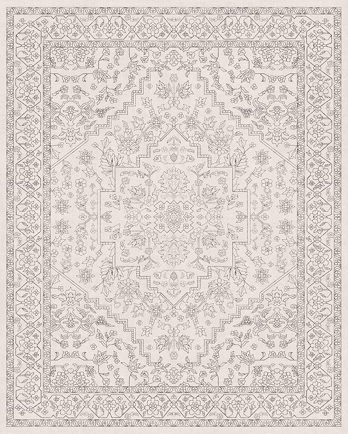 GENIMO 10x14 Area Rugs for Living Room, Machine Washable Non Slip Vintage Rugs - Image 7