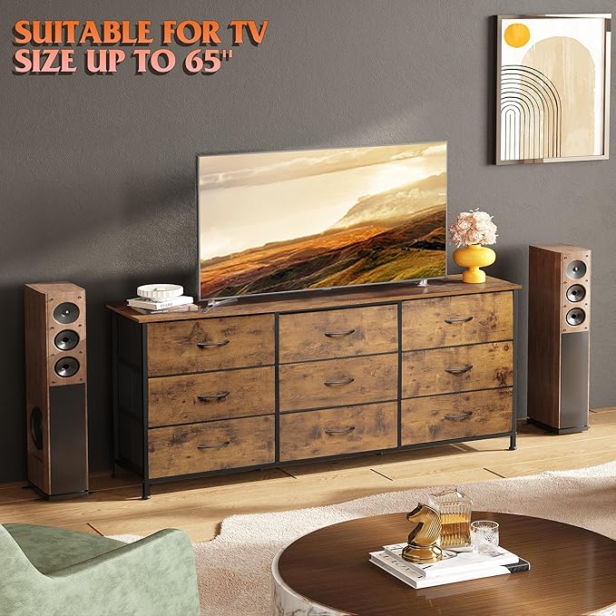 WLIVE 54''W Dresser for Bedroom, Dresser TV Stand for 55, 65 inch TV, Wide - Image 5
