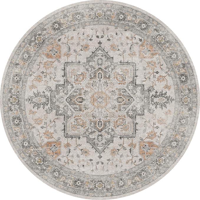 GENIMO 3FT Round Area Rugs for Living Room, Circle Rugs Machine Washable Low - Image 7