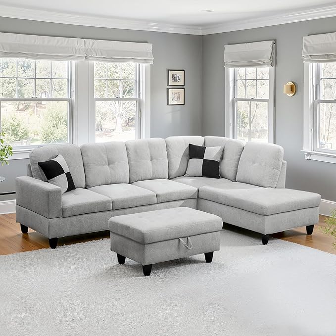 NicBex Sectional Couch 3 Pieces Sofa Set by NicBex