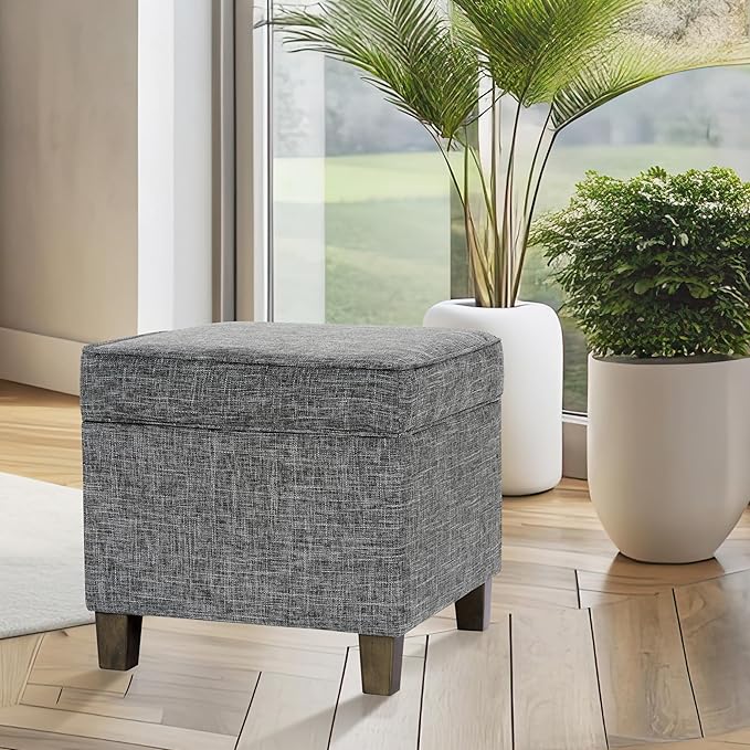 HomePop Home Decor | K7342-F2182 | Classic Square Storage Ottoman - Image 2