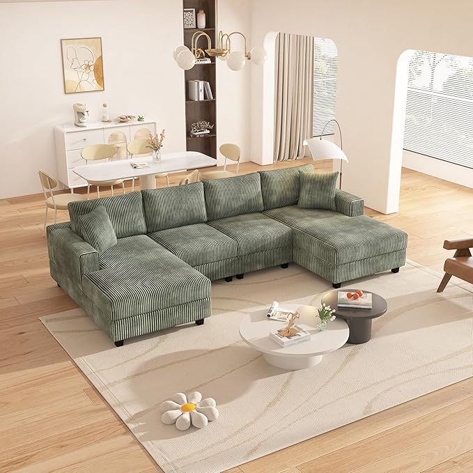Oversized Symmetrical U Shaped Modular Sectional Sofa by Unknown