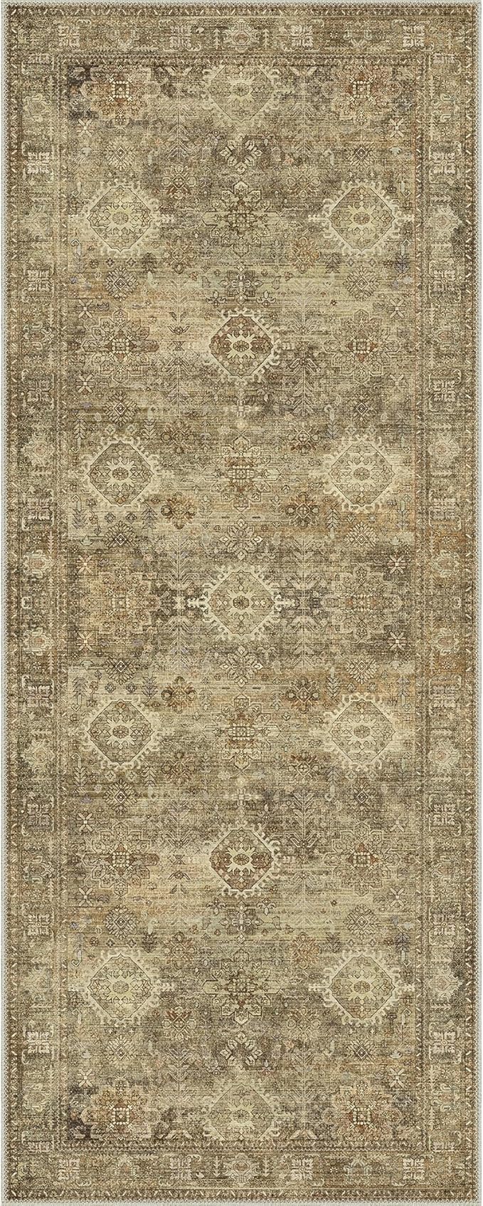 GENIMO 2X5 Hallway Runner Rug, Machine Washable Non Slip Vintage Floral - Image 7