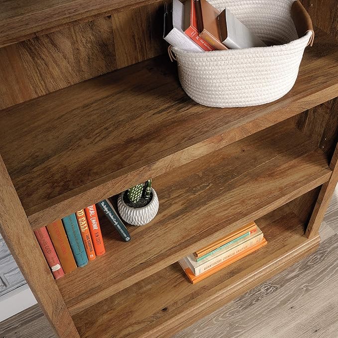 Sauder Miscellaneous Storage 3-Shelf Bookcase/ Book shelf, Sindoori Mango finish - Image 9